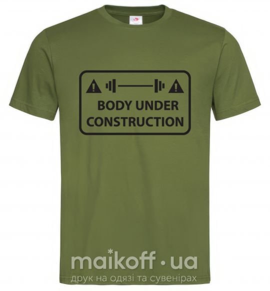 Мужская футболка BODY UNDER CONSTRUCTION Оливковый фото