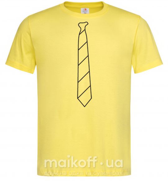 Мужская футболка Галстук в полоску light Лимонный фото