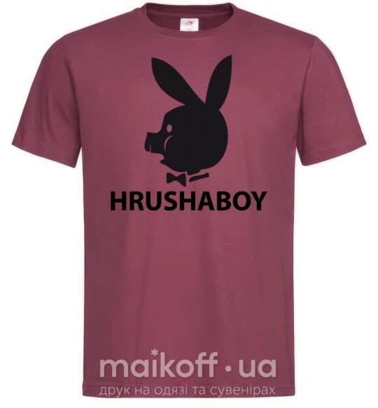 Чоловіча футболка HRUSHABOY Бордовий фото