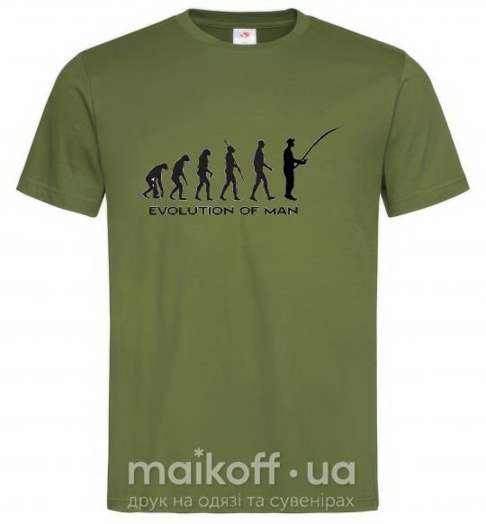 Мужская футболка EVOLUTION OF MAN Оливковый фото