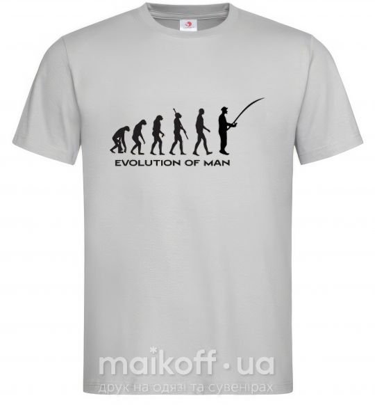 Мужская футболка EVOLUTION OF MAN Серый фото