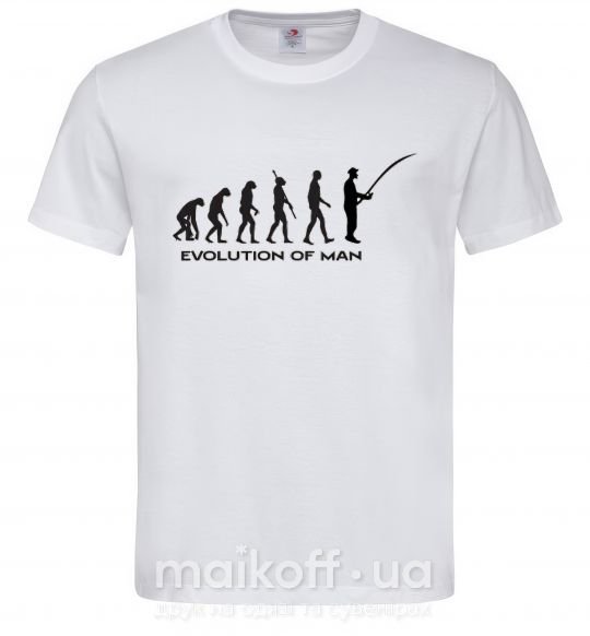 Чоловіча футболка EVOLUTION OF MAN Білий фото