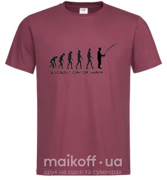 Мужская футболка EVOLUTION OF MAN Бордовый фото