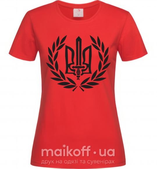 Женская футболка Україна тризуб-меч Красный фото