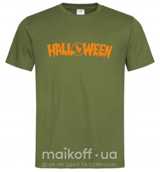 Чоловіча футболка Halloween Оливковий фото