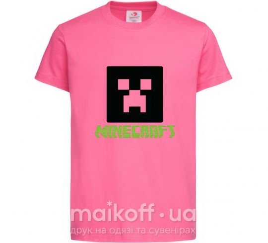 Дитяча футболка Minecraft green Яскраво-рожевий фото