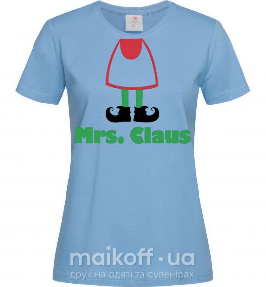 Жіноча футболка Mrs. Claus Блакитний фото