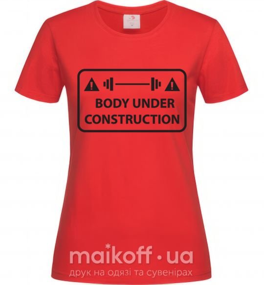 Жіноча футболка BODY UNDER CONSTRUCTION Червоний фото