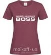 Женская футболка Називайте мене просто Boss Бордовый фото