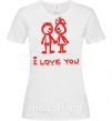 Жіноча футболка I LOVE YOU. RED COUPLE. Білий фото