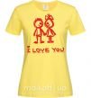 Жіноча футболка I LOVE YOU. RED COUPLE. Лимонний фото