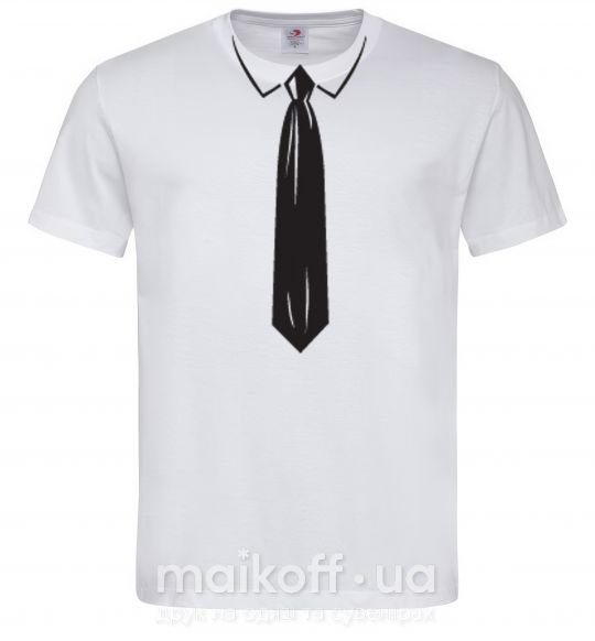 Мужская футболка ГАЛСТУК BLACK Белый фото
