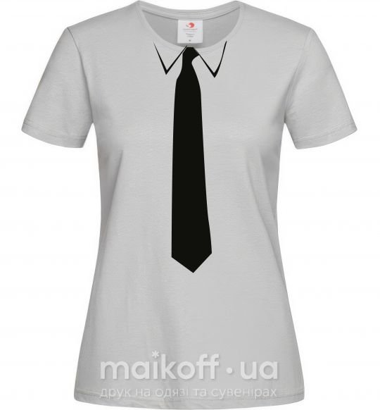 Жіноча футболка ГАЛСТУК КЛАССИКА Сірий фото