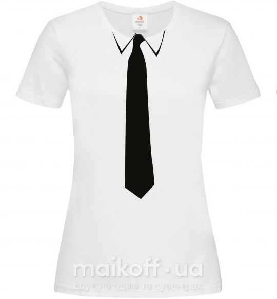 Жіноча футболка ГАЛСТУК КЛАССИКА Білий фото