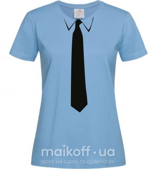 Жіноча футболка ГАЛСТУК КЛАССИКА Блакитний фото