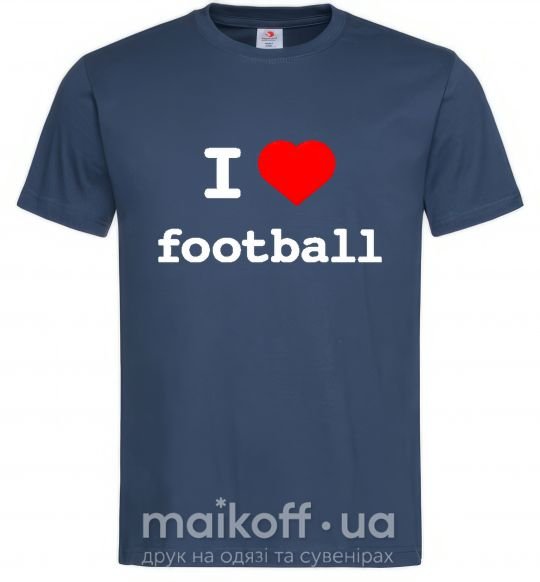 Мужская футболка I LOVE FOOTBALL Темно-синий фото