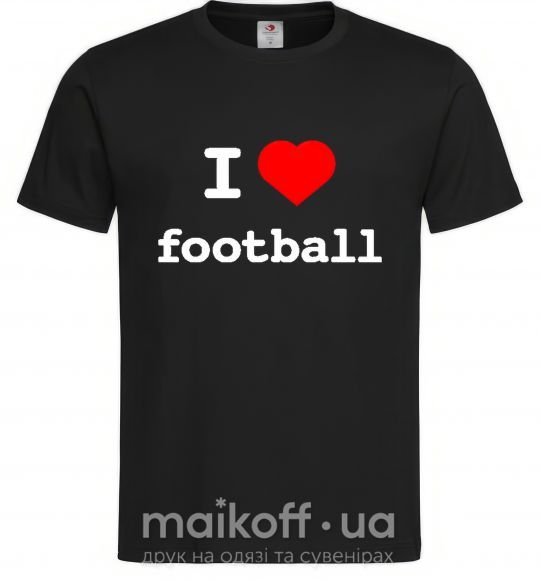 Мужская футболка I LOVE FOOTBALL Черный фото