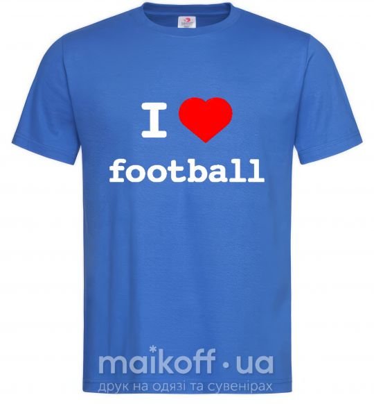 Чоловіча футболка I LOVE FOOTBALL Яскраво-синій фото