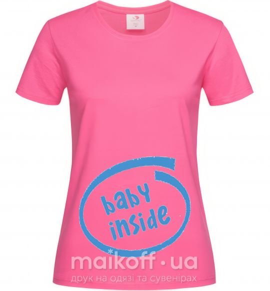Жіноча футболка BABY INSIDE Яскраво-рожевий фото