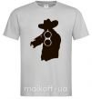 Мужская футболка ОХОТНИК с ружьем Серый фото