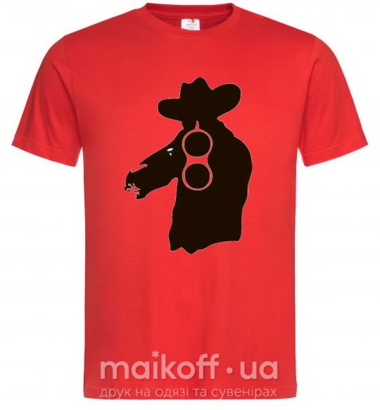 Мужская футболка ОХОТНИК с ружьем Красный фото