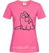 Женская футболка SIMON'S CAT с птичкой во рту Ярко-розовый фото
