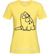 Женская футболка SIMON'S CAT с птичкой во рту Лимонный фото