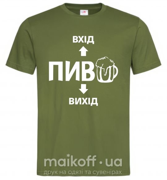 Чоловіча футболка ПИВО Оливковий фото