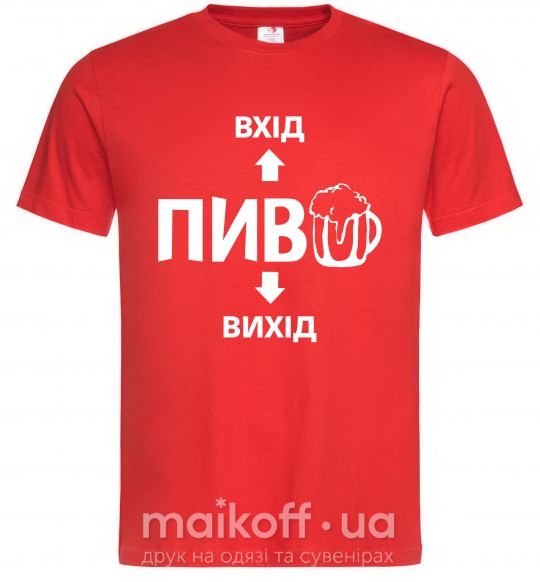Мужская футболка ПИВО Красный фото