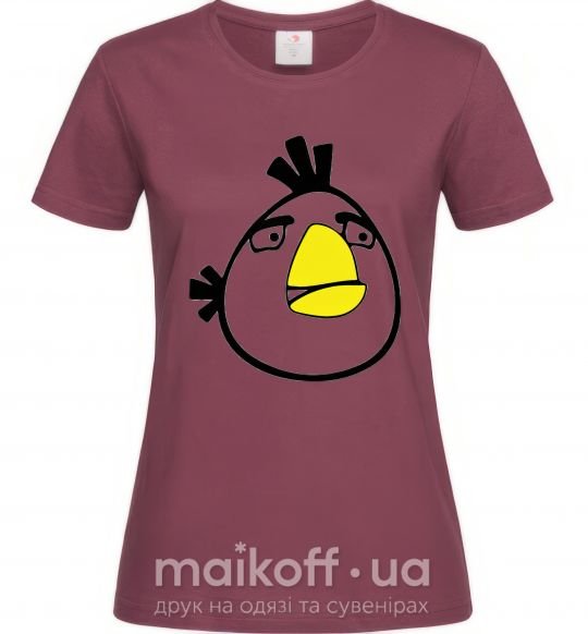 Жіноча футболка ANGRY BIRD simple Бордовий фото