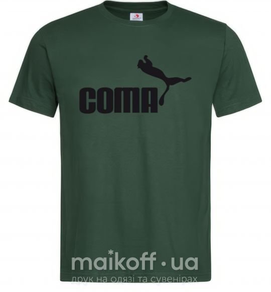 Чоловіча футболка COMA с пумой Темно-зелений фото