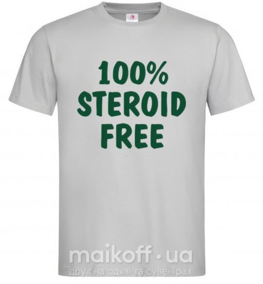 Чоловіча футболка 100% STEROID FREE Сірий фото