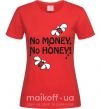 Жіноча футболка NO MONEY - NO HONEY Червоний фото