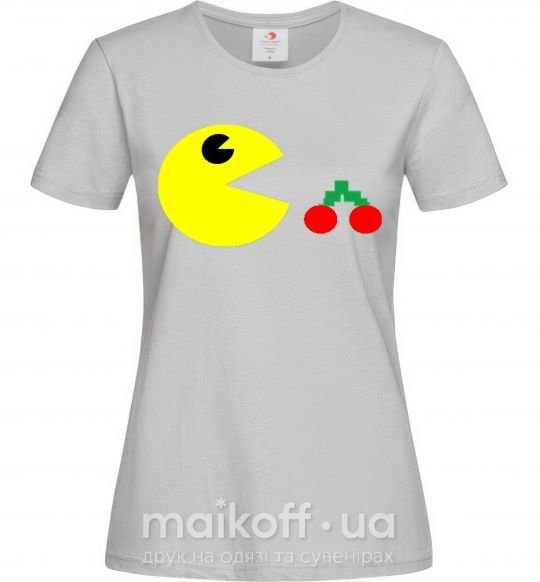 Женская футболка Pacman arcade Серый фото