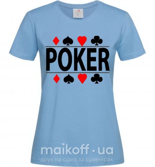 Женская футболка POKER Game Голубой фото
