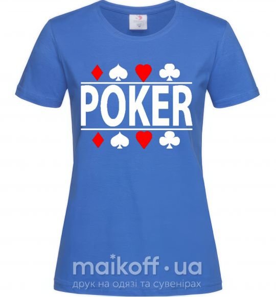 Жіноча футболка POKER Game Яскраво-синій фото