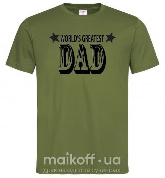 Мужская футболка WORLD'S GREATEST DAD Оливковый фото