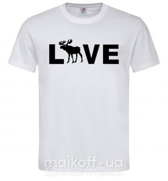 Мужская футболка DEER LOVE Белый фото