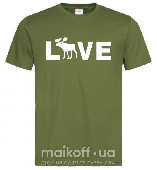 Мужская футболка DEER LOVE Оливковый фото