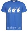 Мужская футболка PEACE LOVE ROCK Ярко-синий фото