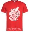 Мужская футболка Peace love music guitar Красный фото