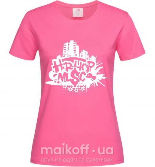 Жіноча футболка HIP HOP Яскраво-рожевий фото