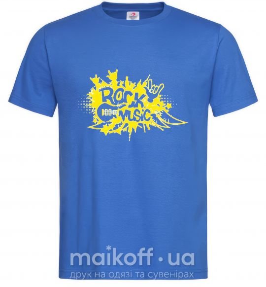 Мужская футболка ROCK Music знак Ярко-синий фото