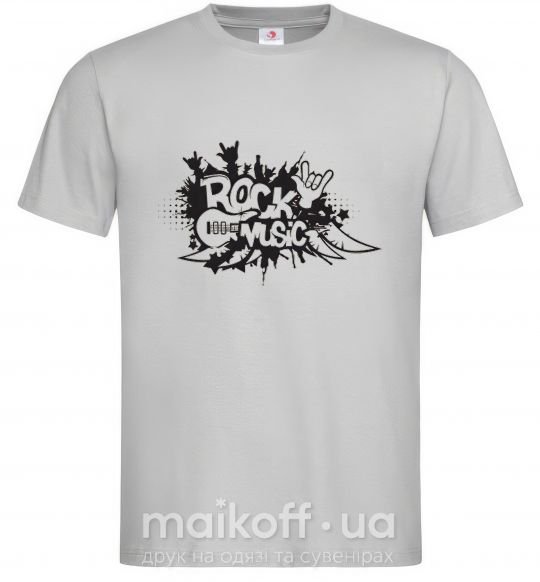 Мужская футболка ROCK Music знак Серый фото