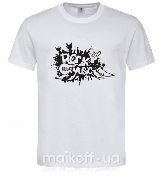 Мужская футболка ROCK Music знак Белый фото