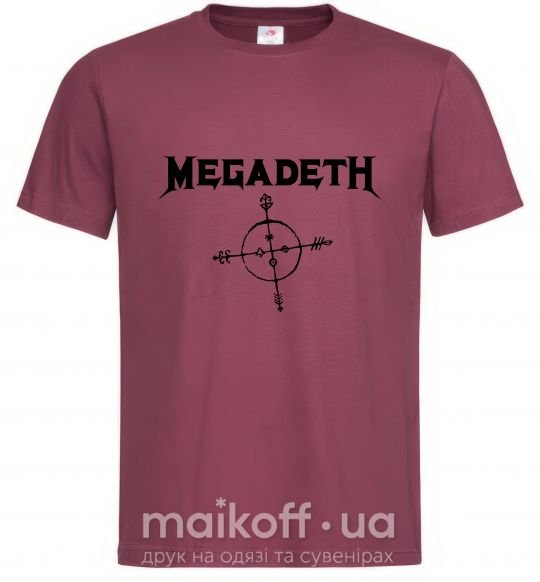 Мужская футболка MEGADETH Бордовый фото