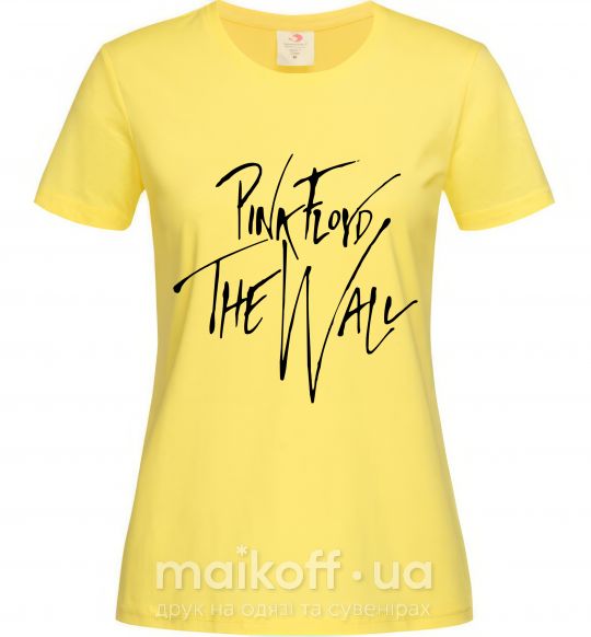 Женская футболка PINK FLOYD подпись Лимонный фото