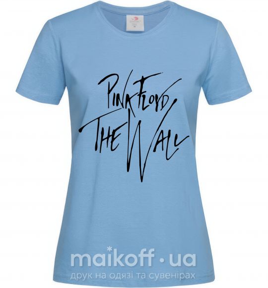 Женская футболка PINK FLOYD подпись Голубой фото