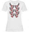Женская футболка Black&red embroidery Белый фото