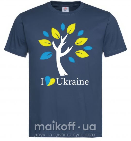 Чоловіча футболка Україна - дерево Темно-синій фото